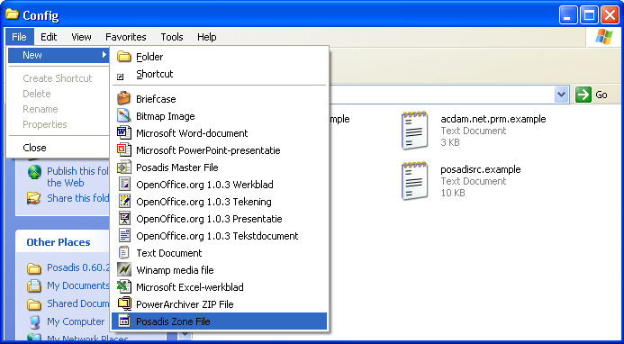 Creating a new zone file