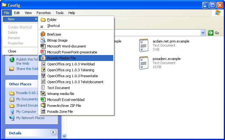 Create new master file