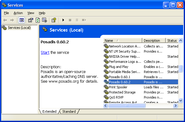 The Windows service manager